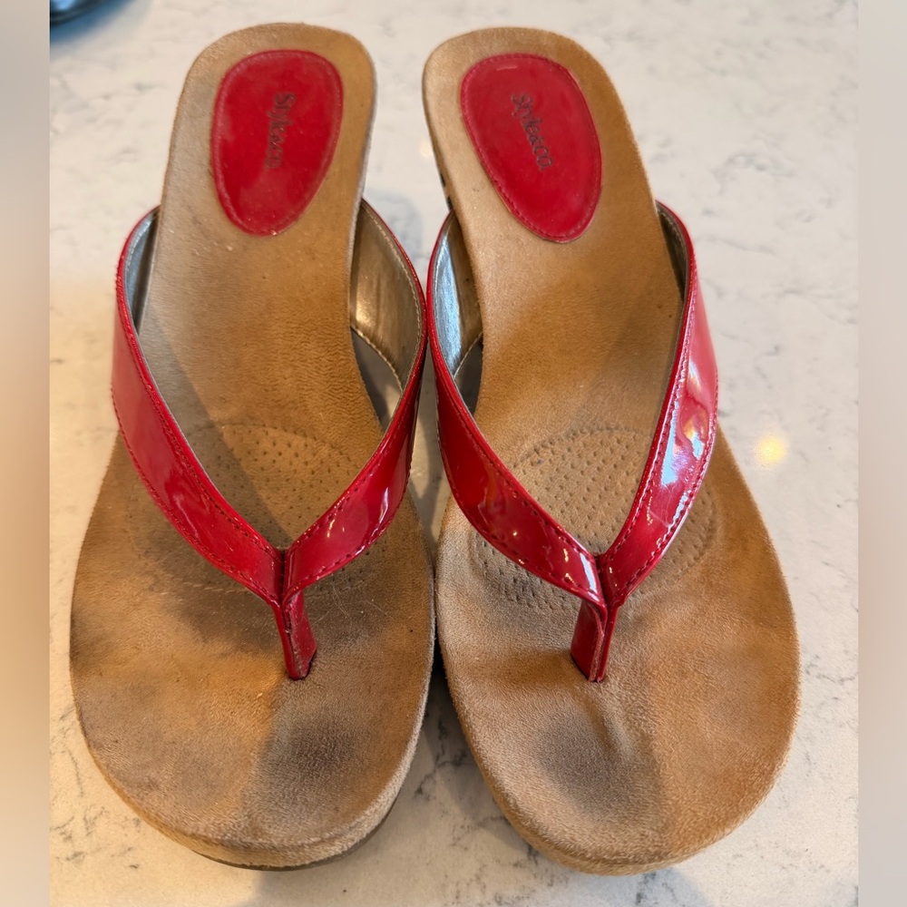 Style & Co. Red Women's Wedge Sandals. Size 7.5.